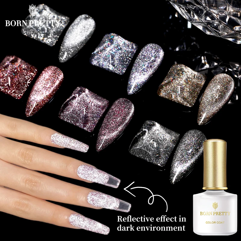 BORN PRETTY Gel Nail Polish Reflective Glitter Cat Magnetic 6ml Auroras Effect Soak Off UV LED All for Nails | Красота и здоровье