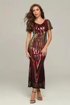 

Wedding Long Dress Top Quality Elegant Fashion Shining Women Night Club Bodycon Celebrity Party Dress