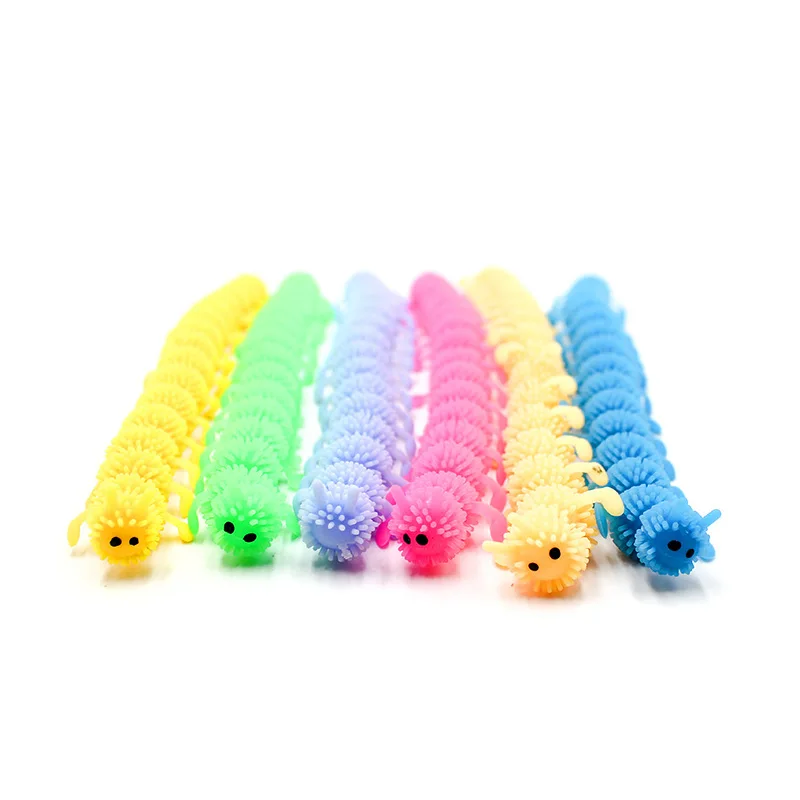 

5 Pcs New Anti Stress Toy16 Knots Caterpillar 24cm Cute Centipede Modeling Relieves Stress Squeeze Toy For Kids Adults