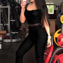 Fashion Jumpsuits For Women One Piece Romper Sleeveless Overalls Solid Playsuit Sportwear Skinny Jumpsuit Jogging Femme
