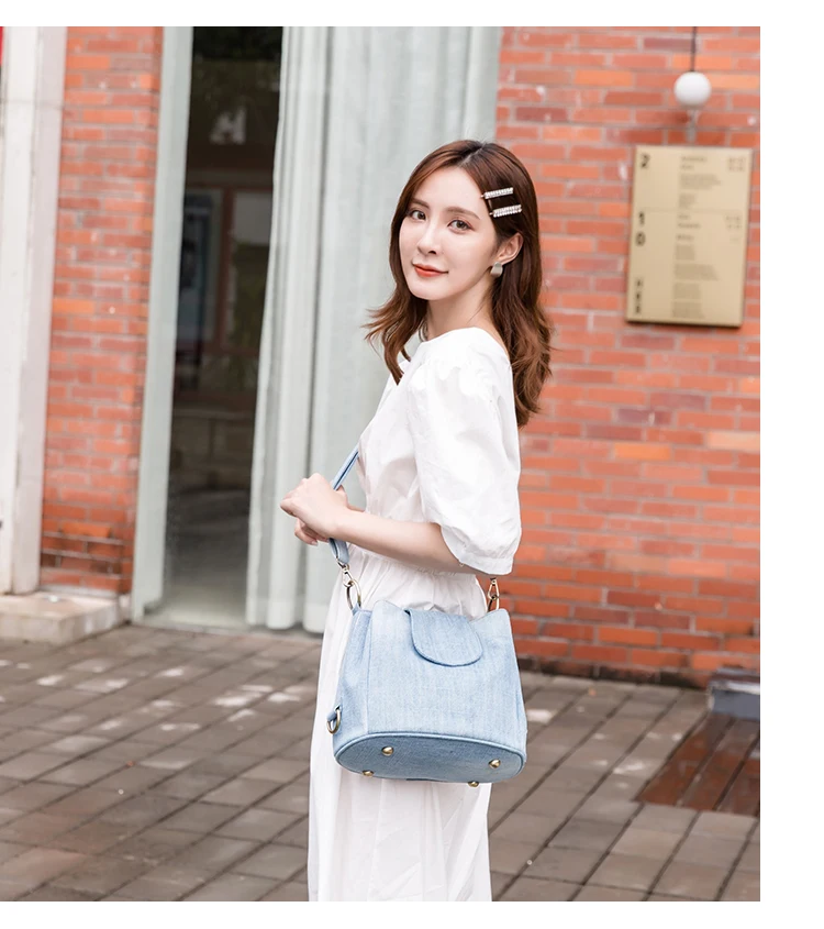 Casual Denim Bucket Bag For Women Shoulder Crossbody Bag Multiple Pockets Ladies Handbag Luxury Design Female Big Totes Blue 4 Casual Denim Bucket Bag For Women Shoulder Crossbody Bag Multiple Pockets Ladies Handbag Luxury Design Female Big Totes Blue