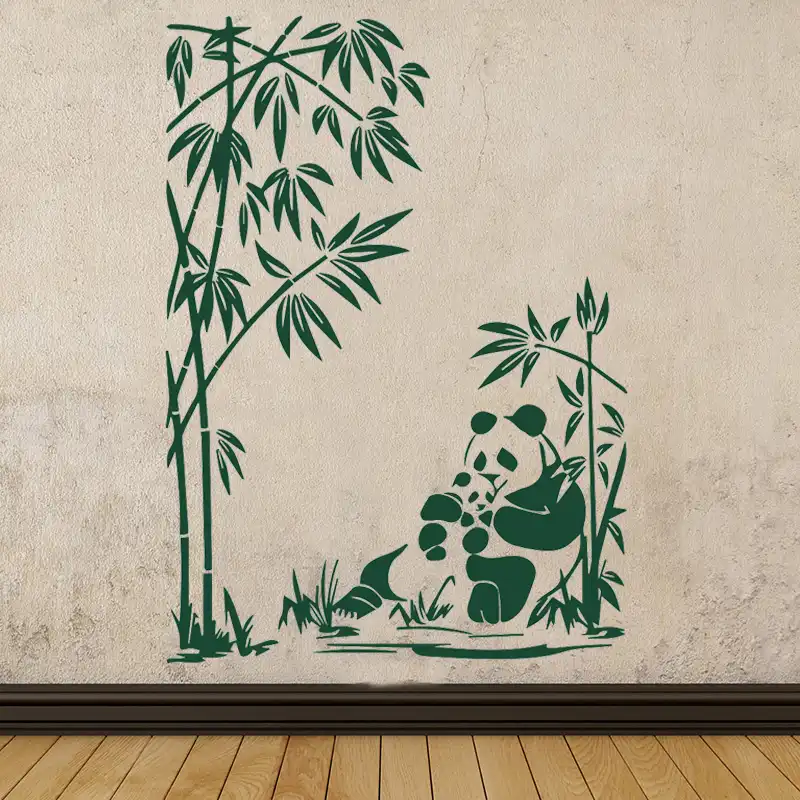 かわいいパンダ柄のための装飾アクセサリービニール寝室のインテリア動物壁画壁紙hy1904 ウォール ステッカー Aliexpress
