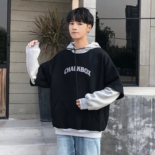 Two New Fake Loose Fashion Top Hoodies 