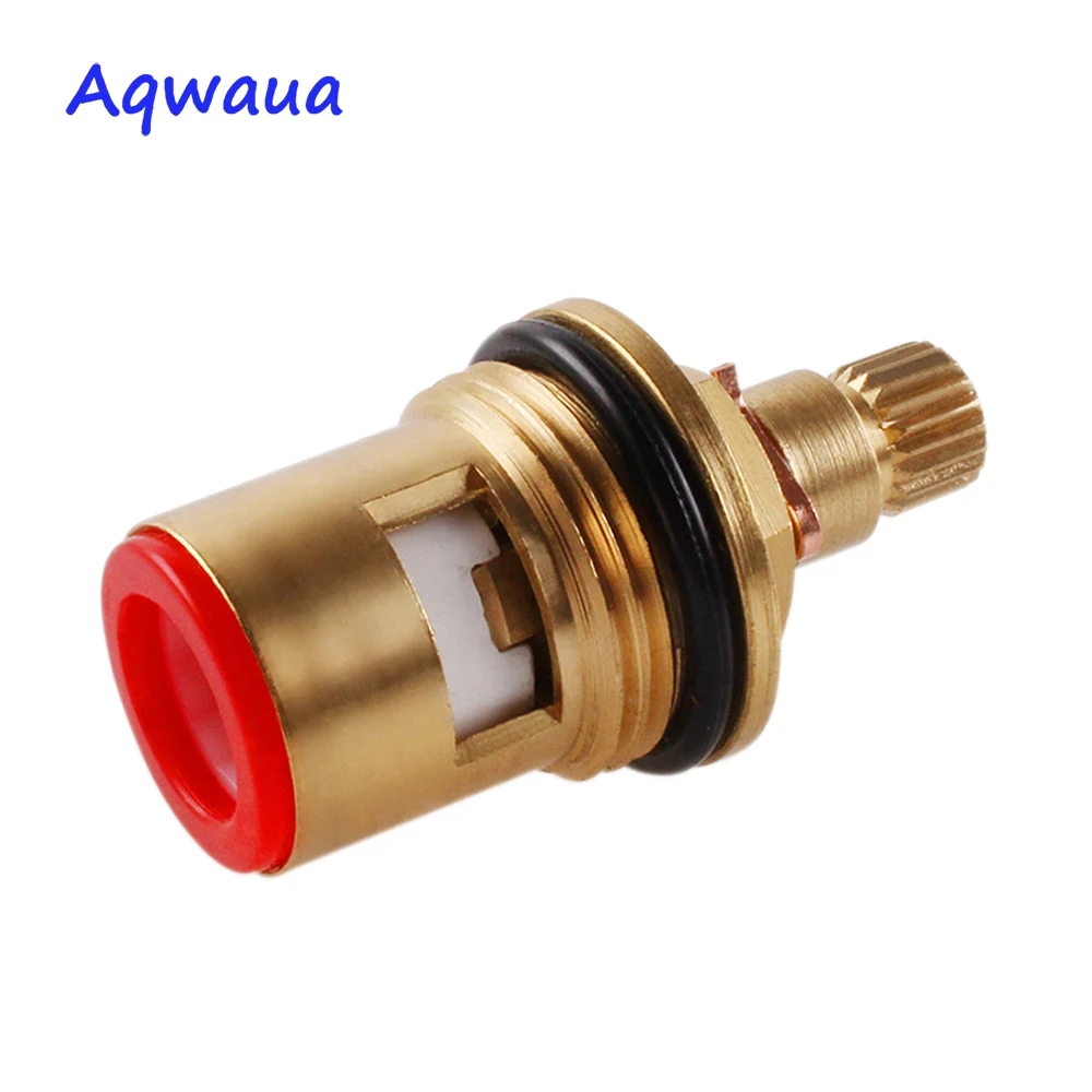 Aqwaua Ceramic Disc Faucet Cartridge Brass Inner Replacement Part Water Mixer Tap Quality Brass Quarter Turn Faucet Accessory