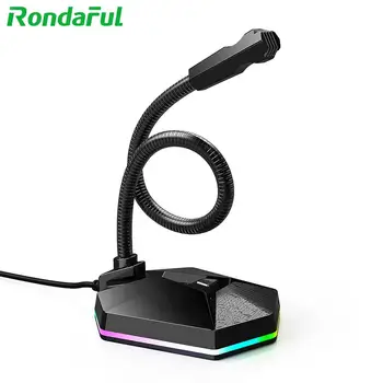 

Flexible Computer Microphone RGB Breathing USB Microphone with Colorful Light for Games Chat Video Conference Accessories
