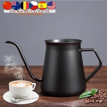 

400ml Stainless Steel Mounting Bracket Hand Punch Pot Coffee Pots Lid Drip Gooseneck Spout Long Mouth Coffee Kettle Teapot #15