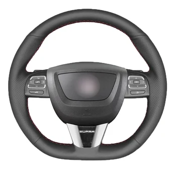 

Black PU Faux Leather DIY Car Steering Wheel Cover for Seat Leon Altea Leon Cupra 2008-2012 Toledo 2012-2014 Alhambra 2010