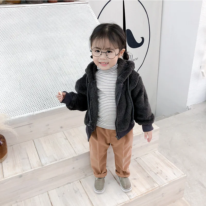 

A mu hou Crawler South Korea Autumn And Winter New Style Girls Star Pattern Pants with Velvet Sub-Korean-style Fashion Baby Casu