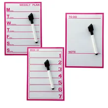 Plan hebdomadaire impression compacte effaçable réfrigérateur panneau Message décoratif réfrigérateur autocollant magnétique