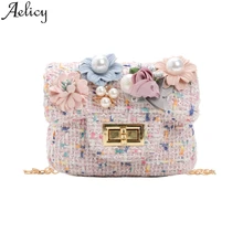 Aelicy, сумка-мессенджер с бисером, Студенческая сумка с цветочным узором и жемчугом для девочек, сумки для девочек-подростков, милые сумки на плечо для девочек, сумки для монет, денег