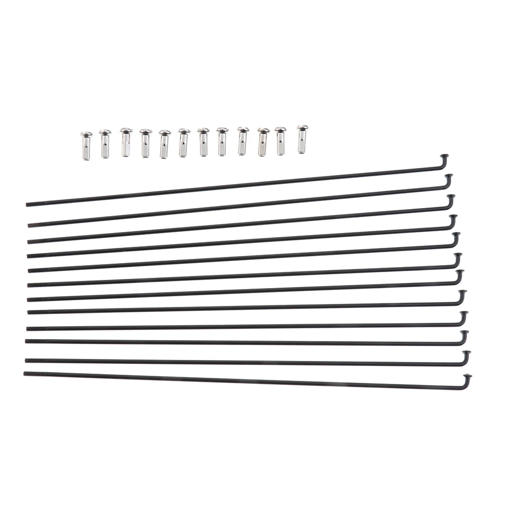 Bike Bicycle Spokes 177mm-273mm Mountain Bike Spokes with Nipples Black 177-273mm Bike Bicycle Spokes 177mm-273mm Mountain Bike Spokes with Nipples Black 177-273mm