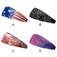 Мужская и женская лента для волос при занятиях йогой танец для бега и тенниса футбол впитывающая повязка от пота тюрбан широкий эластичный дышащий спортивный напульсник