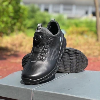 

Breathable Leather Golf Shoes Men Light Weight Anti Slip Spikless Golf Sneakers Black Spring Walking Footwear for Golfers