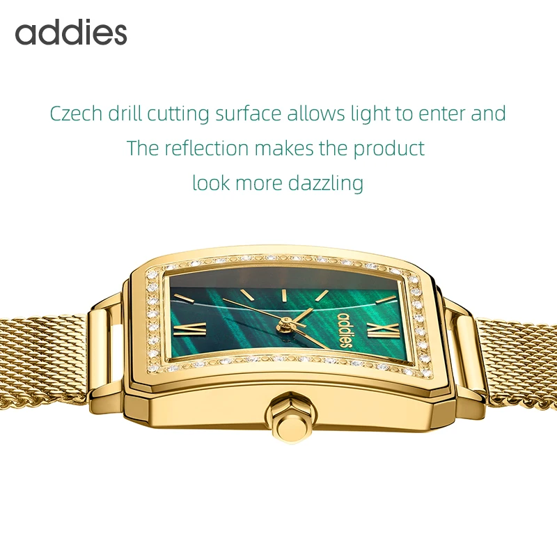 ADDIES Watch Women Stainless Steel Analog Quartz Wristwatch Fashion Luxury Ladies Golden Rose Gold Watch Clock Women's watch