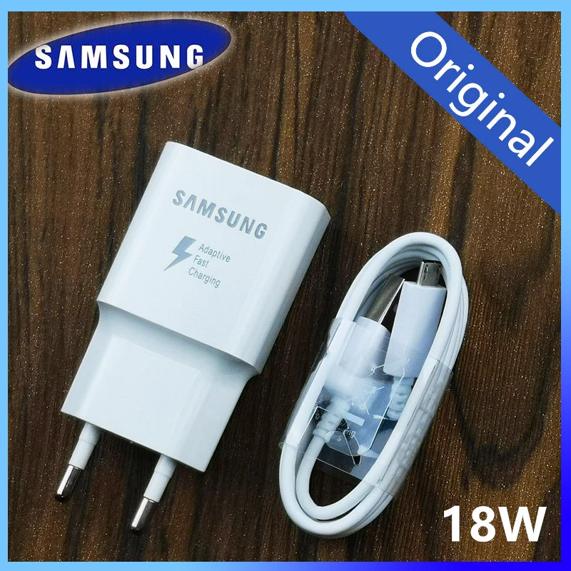 Samsung cargador rápido Original de 18W, cargador de pared QC 3,0 la UE, de viaje, Cable USB para S7, S6 Edge, S20, A20S, A52, A10S| Cargadores inalámbricos| - AliExpress