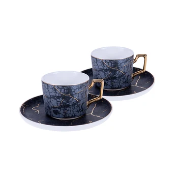 

Elegant Marble Patterned Mugs Coffee Set in Espresso Coffeeware Arabic Coffee Cup Set Tea Cup Double Cups