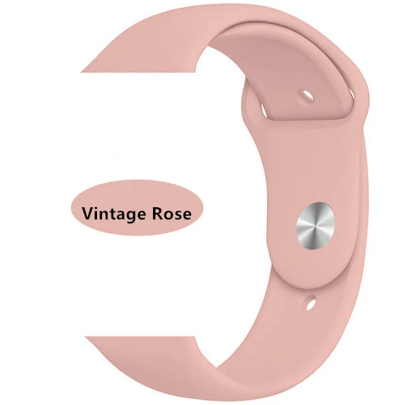 vintage rose Силиконовый ремешок для apple watch band 44 мм 40 мм, correa, iwatch5/4/3/2, 38 мм, ремешок 42 мм монохромный Силиконовый Браслет apple watch band - Цвет ремешка: vintage rose