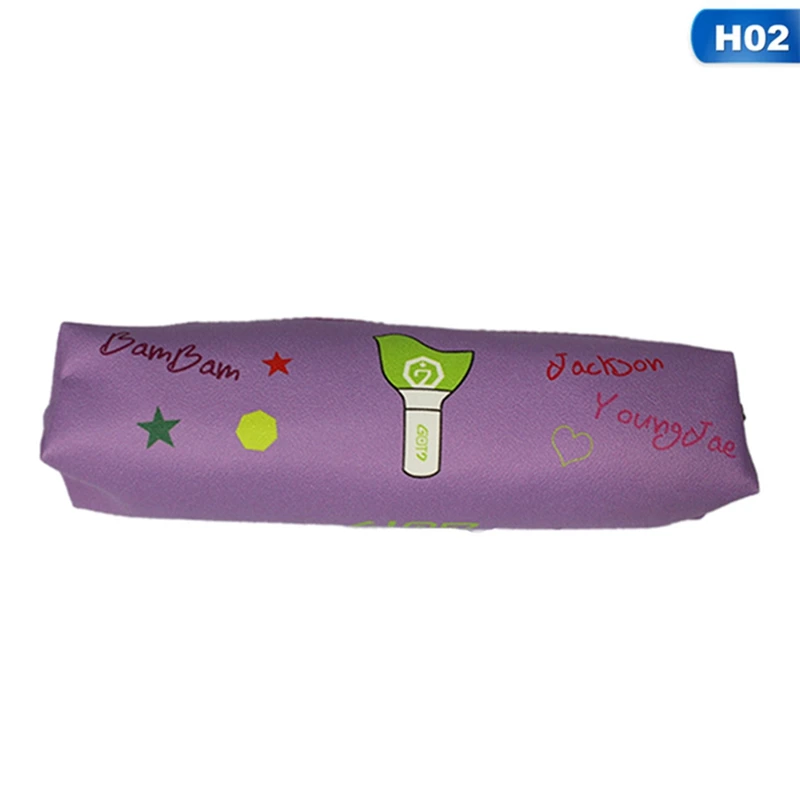 H02 1 шт. Kawaii Мультфильм Kpop Exo Twice Got7 черный розовый пенал для карандашей ручек сумка вентиляторы канцелярские принадлежности студенческие подарки для детей - Цвет: H02