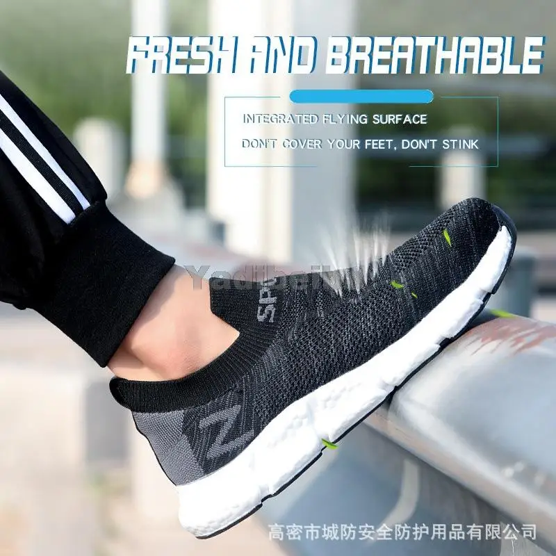 Safety Shoes Men Shoes Steel Toe Safety Shoes for Men Women Lightweight Work Sneakers Industrial Work Shoes Anti-puncture Sock Safety Boots Couple