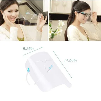 

2PCS Transparent Anti-droplet Mask Full Screen Mask Rotective Faceshield Cover Visor Dust Proof Anti Saliva Fog Plastic Mask