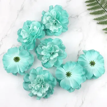 

Lulang 5Pcs Mint Artificial Rose Flower Heads Peony Silk Flower for Flower Walls and Home Decoration Crafts DIY Hair Clip 11cm