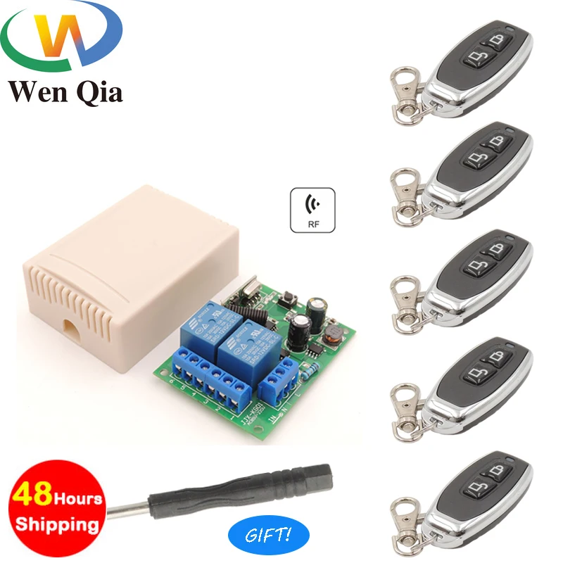 433Mhz RF Universal Wireless Remote Control Switch AC 85V ~ 250V Relay Receiver For Garage RollingGate Curtain SlidingDoor Motor