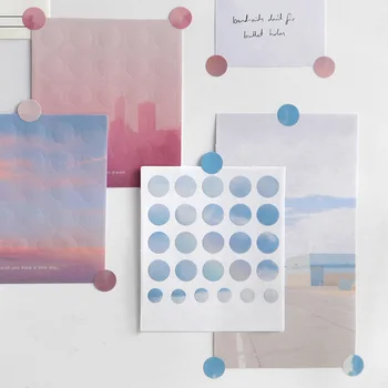 

3Sheets Scenic clouds Adhesive Decor Stickers Cute Dot Sticker Paper Sticker For Kids DIY Scrapbooking Diary Stationery Supplies