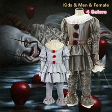 Pennywise костюм на Хэллоуин это клоун взрослый Косплей Костюм Хэллоуин вечерние(для мужчин и женщин и детей