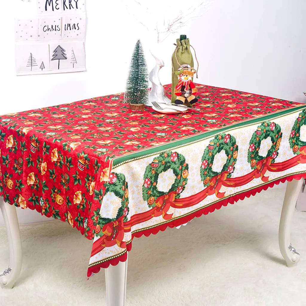 

Christmas Polyester Printed Tablecloth Christmas Table Antifouling Tablecloth
