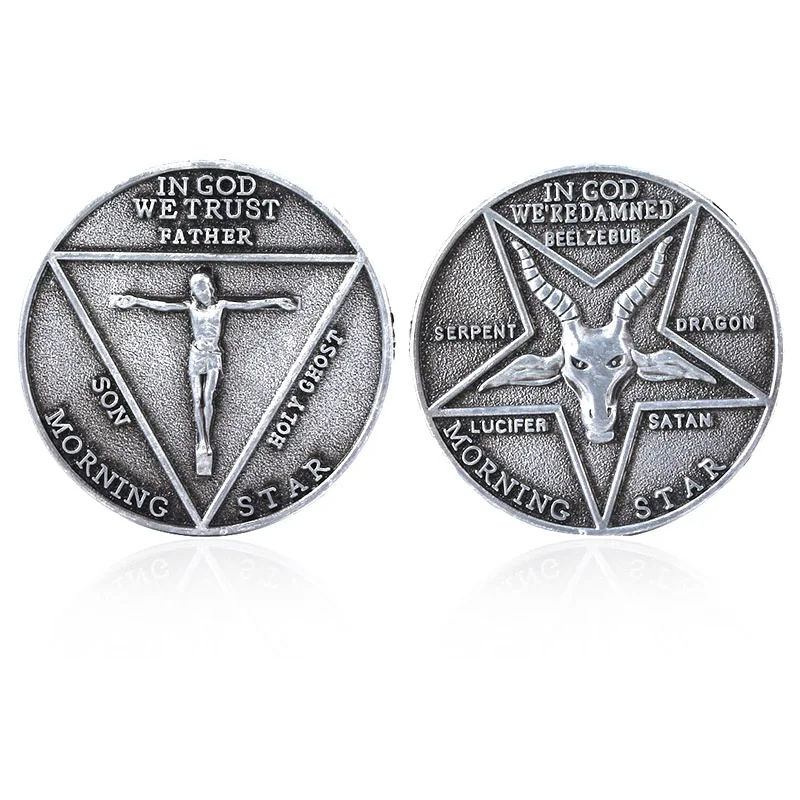 Lucifer Morning Star Satanic Coin брелок древний значок сувенир для женщин и мужчин ювелирные изделия с коробкой