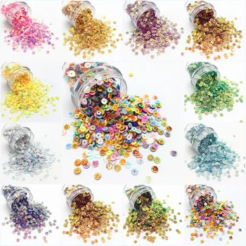 

4mm Round Wheel Flower Gold Plating Loose Sequins PVC DIY Paillettes Sewing Craft for Garments Accessories Confetti Spangles 10g