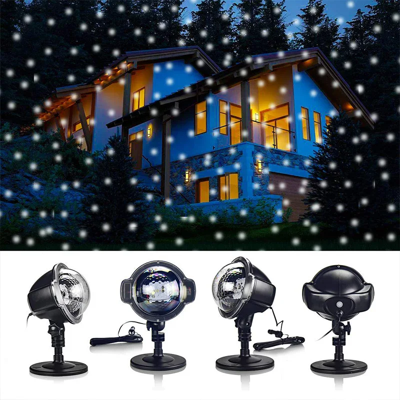 YINUO свет мини-проектор снегопад движущийся снег открытый садовый лазерный проектор лампа вечерние Рождественские снежинки лазерный свет
