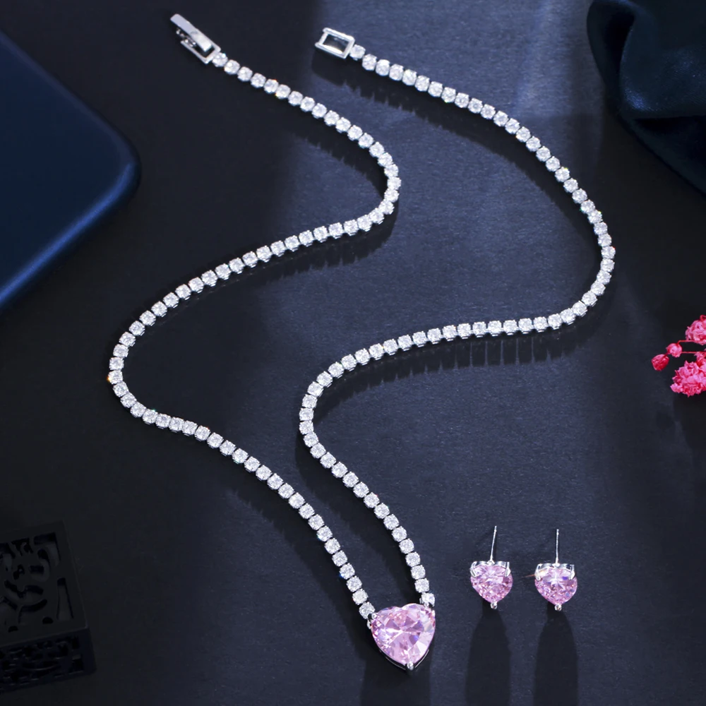 American Diamond Necklace Set Cz Stone Party Wear Premium Design Jewellery  at Rs 550/set | American Diamond Necklace Set in New Delhi | ID:  2851736942212