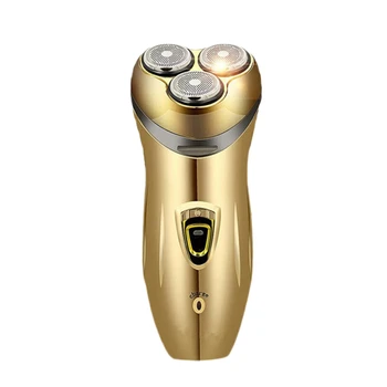 

3D Electric Shaver Men USB Rechargeable Razor 3 Blades Portable Beard Trimmer Cutting Machine For Shaving(Gold)