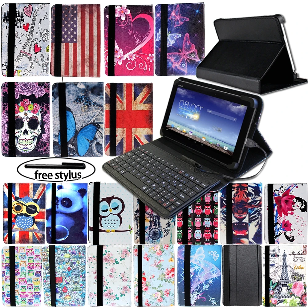 

Foldable Tablet PU Leather Case Stand Cover Wired Keyboard Suitable for Asus ZenPad/ZenPad C 7.0/S 8.0 Tablet Protective Case