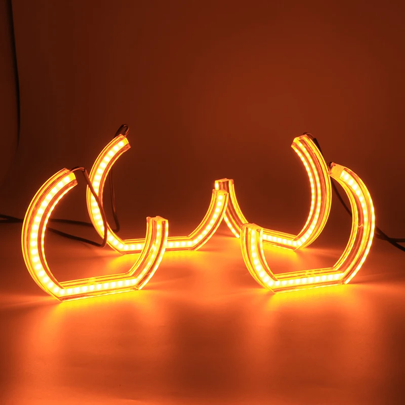 White and Amber LED Angel Eyes For BMW 5 series E39 OEM 2001 2002 2003 Car Lights Accessories Halo 3D DTM LCI Style Acrylic