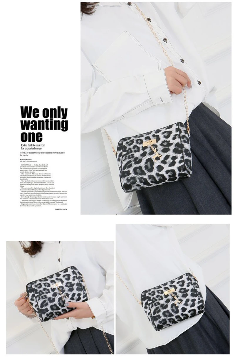 Small Cross Over Body Bag Ladies Shoulder Handbag Purse Women Messenger Satchel Fashion PU Waterproof Leopard Travel Crossbody