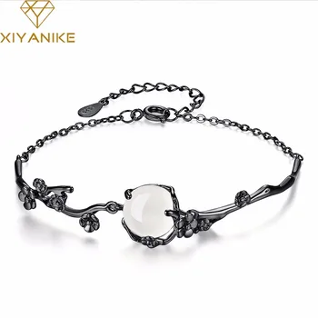 

XIYANIKE 925 Sterling Silver Creative Plum Blossom Bracelets For Women Trendy Wedding Party Rhinestone Jewelry Accessories