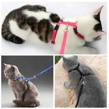 

Nylon Cat Harness And Leash Set Pet Products For Animals Dog Traction Halter Cat Collar Kitten Belt Cat Harness Adjustable