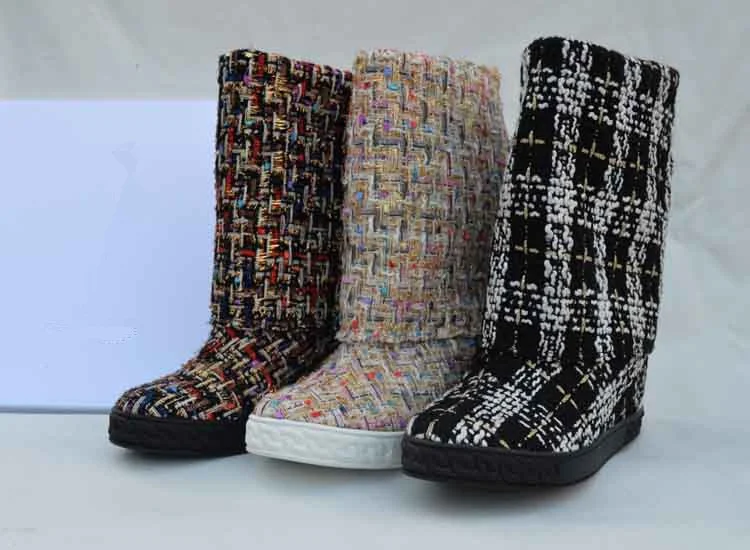 Г.; Лидер продаж; Botas Feminina; женские ботинки без застежки; женская обувь на танкетке; шикарные короткие ботильоны с круглым носком; сезон осень-зима