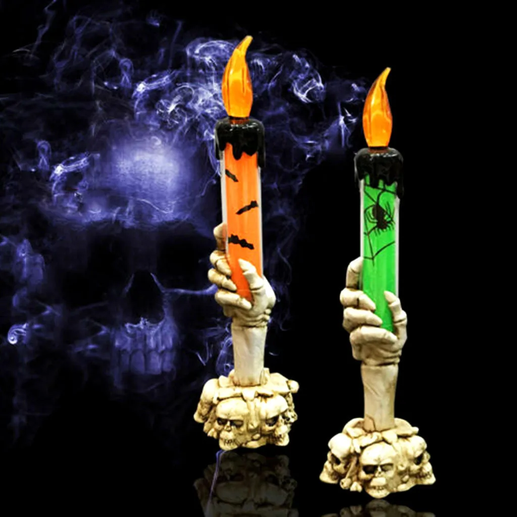 

Halloween Skull Skeletal Hand Holder Candle Light Halloween Accessories for home Candle Light Halloween pendant Candle Navidad