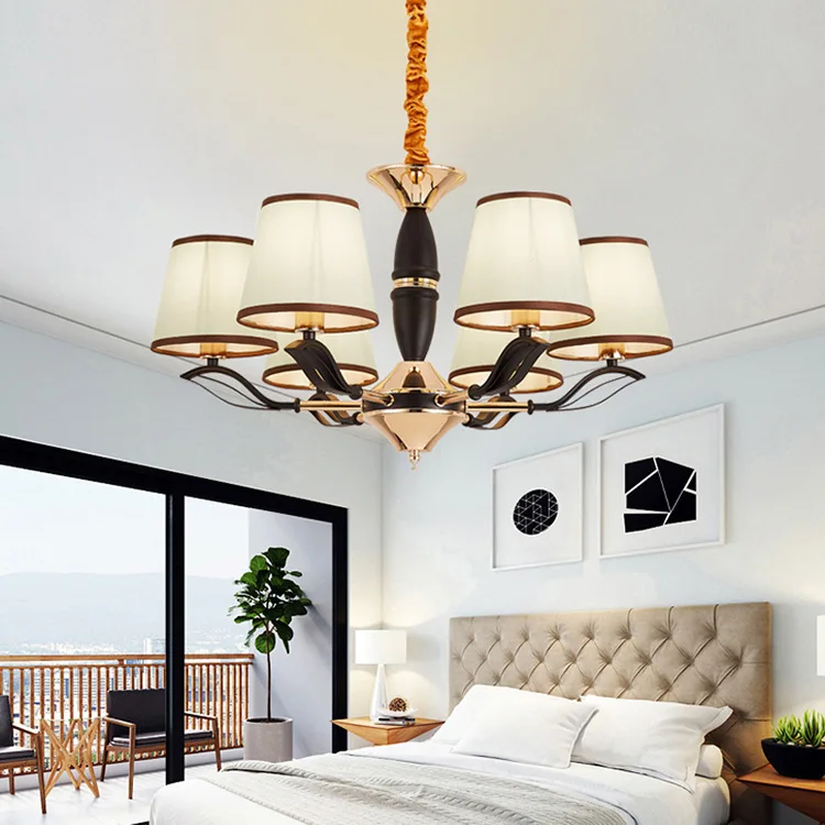 American Living Room Iron Grinding Glass Chandelier Modern Simple Dining Room Hotel Villa Bedroom Chandelier - Цвет корпуса: G