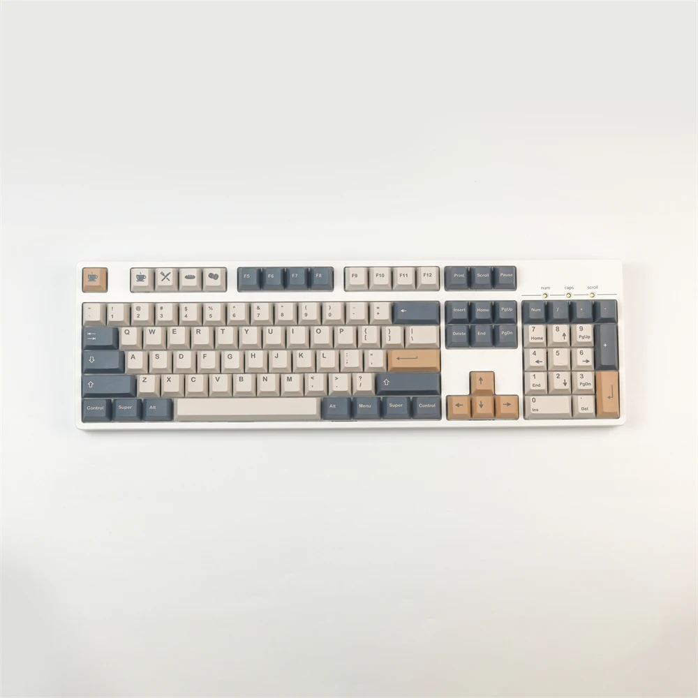 Teclas Conjunto Completo Pbt Gmk Café Keycaps Cereja Perfil Dye-sublimação Keycap para Teclado Mecânico Ansi 60 80 100 Layout 140 - Imagem 3