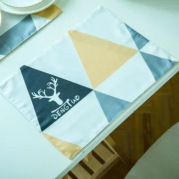 

MIAMOR Geometric Triangle Cloth Table Mats & Placemat for kitchen & Dining Table Decorations Manteles Individuales De Mesa