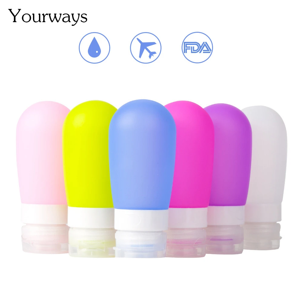 

YOURWAYS 38/60/80ml Portable Silicone Refillable Bottle Empty Travel Packing Press For Lotion Shampoo Cosmetic Squeeze Container