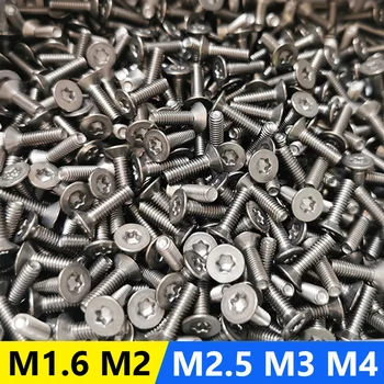 20Pcs ISO14581 티타늄 나사 M1.6 M2 M2.5 M3 M4x3/4/5/6/7/8/9/10/12/15 플랫 헤드 볼트 T5 T6 T8 T10 T20 드라이버 Ti GR2