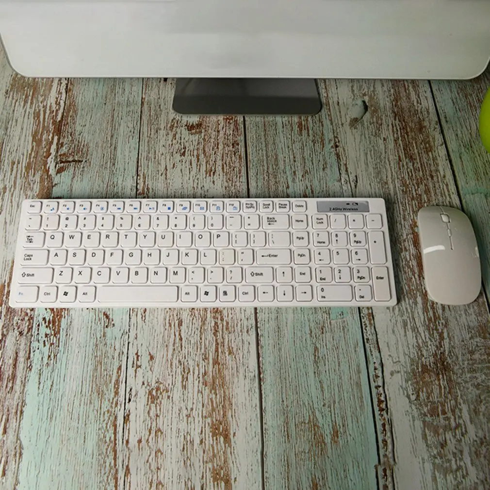2,4G Ультра-тонкий плоский беспроводной комплект клавиатура и мышь оптическая клавиатура и мышь для офиса