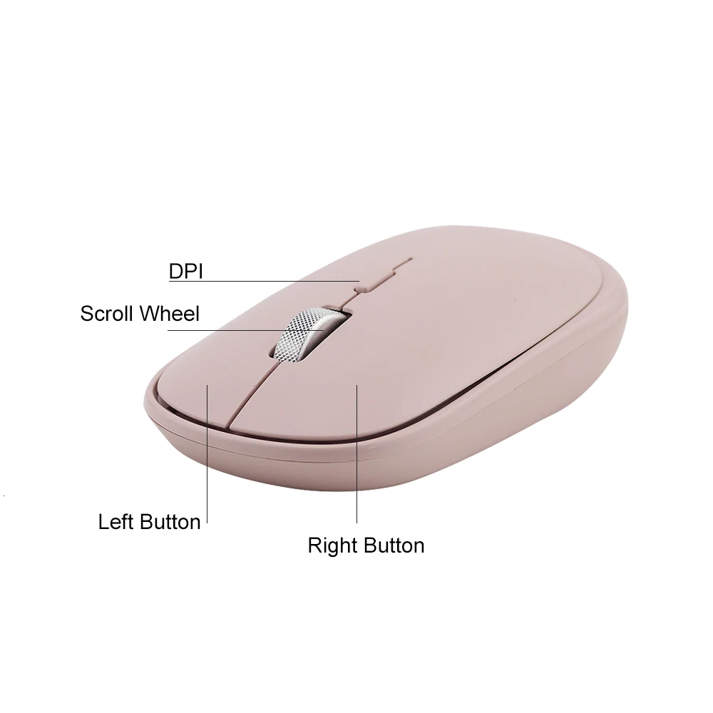 CHYI Bluetooth 4,0+ 2,4G Двухрежимная Беспроводная оптическая мышь, мини компьютерные мыши 1000/1200/1600 dpi, розовая офисная мышь для ПК и ноутбука