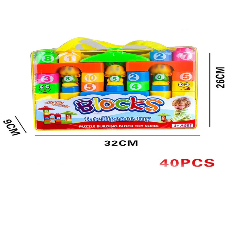 

Children Early Education Large Particles Plastic Inserted Building Blocks CHILDREN'S ENLIGHTEN Educational Paradise Backpack Bui