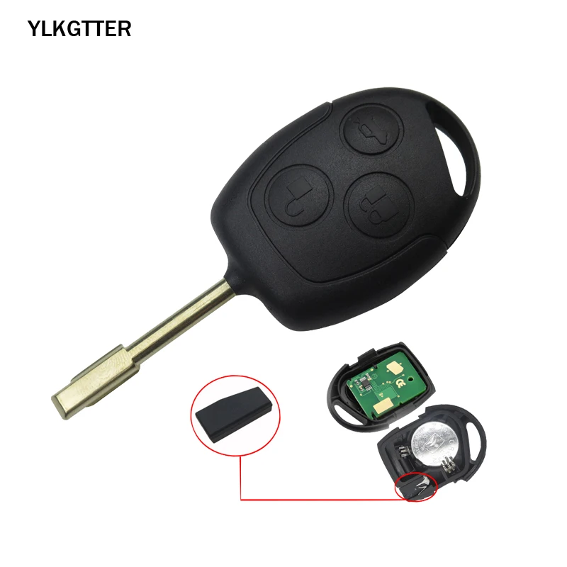 YLKGTTER 3 кнопки ключи от автомобиля с дистанционной кнопкой Fob для Ford Mondeo Focus 2 с чипом транспондера 4D60 433 МГц полный ключ